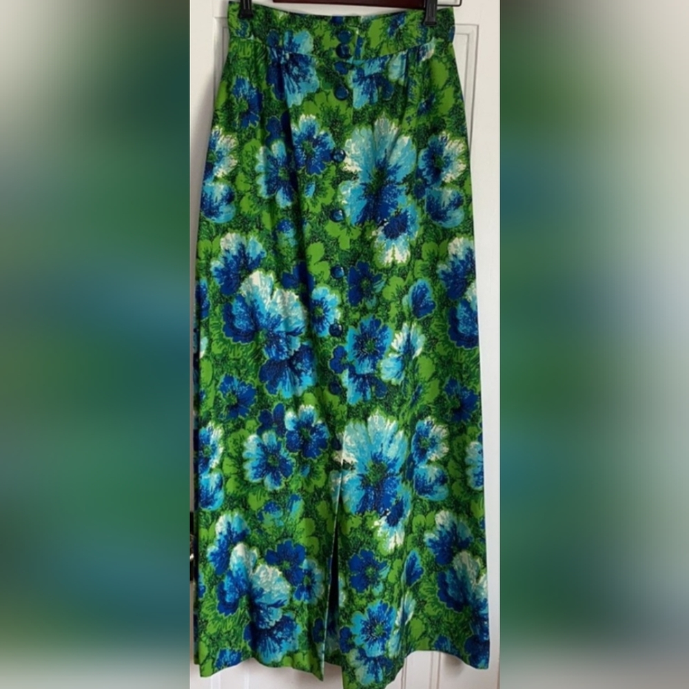 Vintage floral button down floral maxi skirt